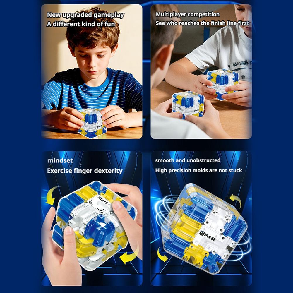 1pcs Cube Toy 3D Ball Maze Puzzle Game Educational Brain Teaser For Kids Adults Logic Training Stress Relief Fidget Toys Gift