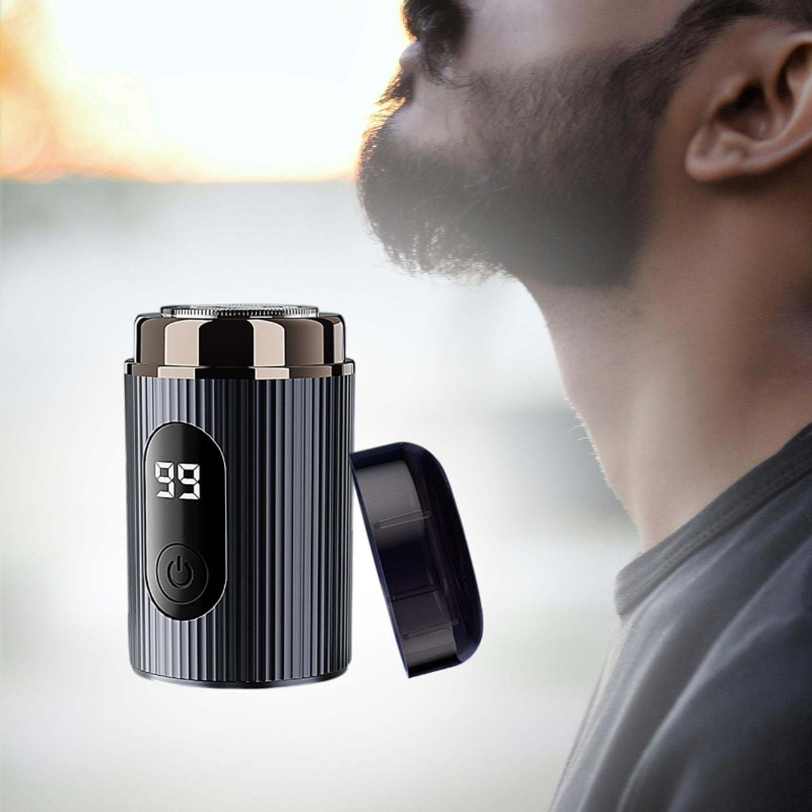 

Электробритва для удаления волос на лице, мягкое и безболезненное бритье, компактная для мужчин, борода на лице серый