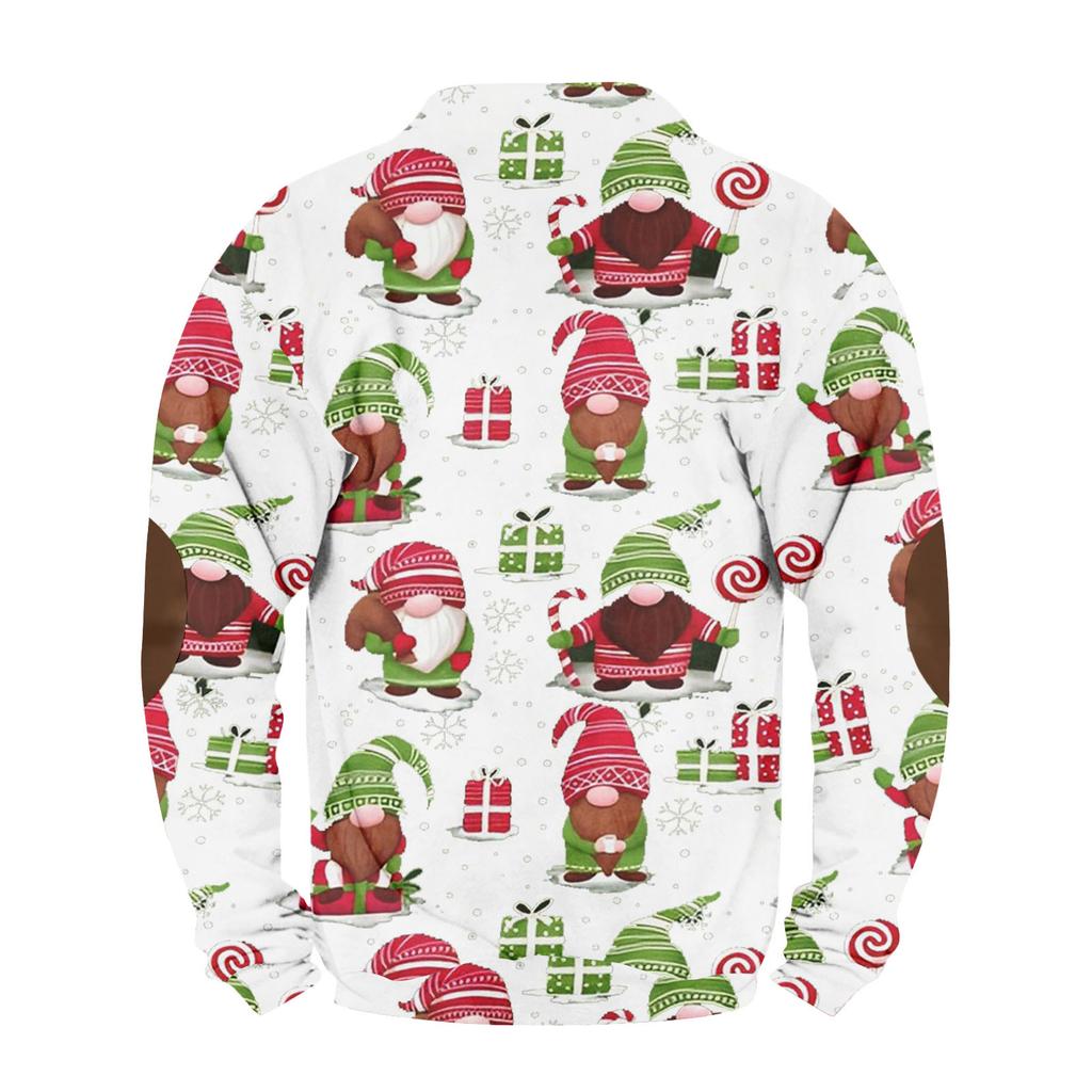 Men's Buttoned Sweatshirt With European And American /winter Printed Long Sleeved Sweatshirt