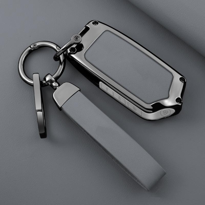 4 Button Car Smart Key Cover For Kia K900 Stinger Key Fob Zinc Alloy Leather Car Key Fob Case Protector