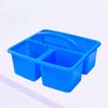 1/4pcs Stackable Thick Plastic Storage Boxes with Handles, 3 Compartments - Multi-Purpose Organizer for Classroom Supplies