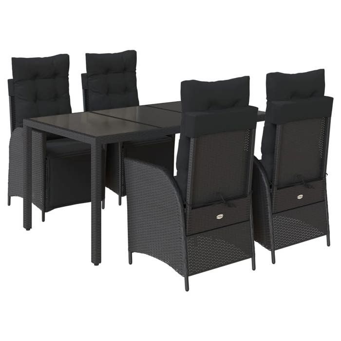 VidaXL Ensemble à Manger de Jardin avec Coussins 5 pcs, Table et Chaises avec Dossier Réglable, Meubles d'Extérieur, 3213322