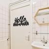 Black Metal Bathroom Sign Wash Your Hands Rustic Wall Decor Functional Reminder Art Festival Statue Decoration