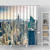 Landscape Shower Curtain New York City Night Scenery Waterproof Bath Curtain Set Polyester With Hook Bathroom Supplies Decorate
