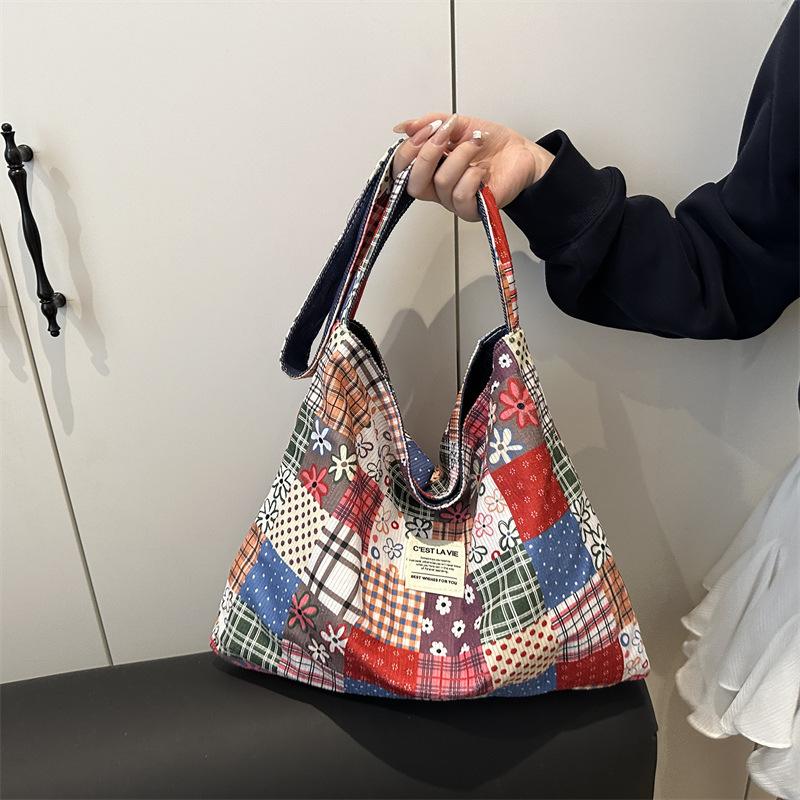 Sommer beliebte Blume Canvas Tasche leicht vielseitig große Kapazität Schulter Umhängetasche Mode Tragetasche Frauen