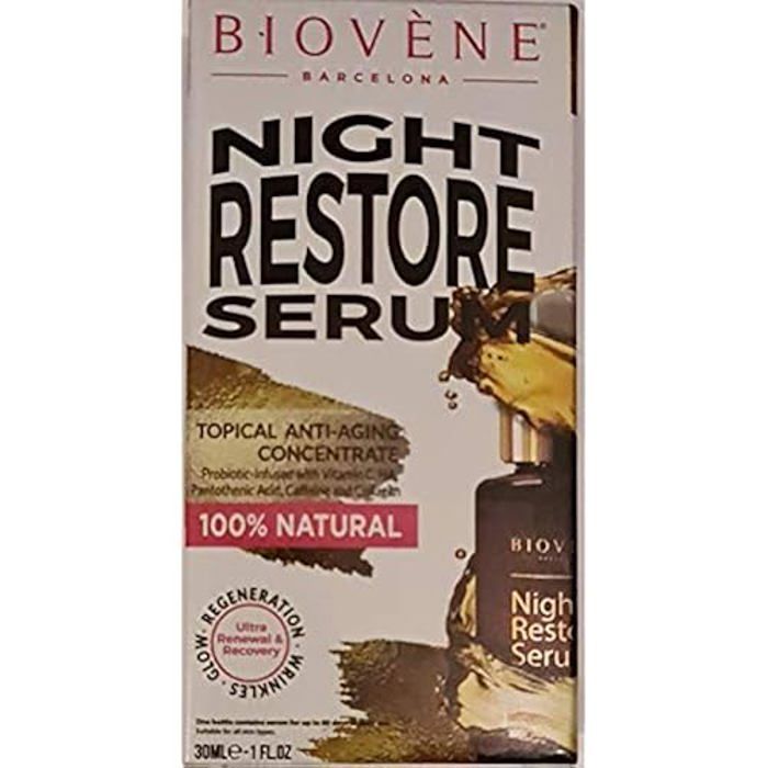 Sérum réparateur de nuit - Biovene Barcelona - Hypoallergénique - Tous types de peau - Texture légère