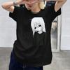 Anime Doll Print T-Shirt Women White Emo Graphic Tee Short Sleeve Vintage Short Sleeve Streetwear Y2k Harajuku Fashion Tee Tops
