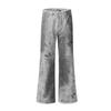 American high street tie-dye dirty design jeans pants loose straight wide-leg slightly pulled casual pants men and women