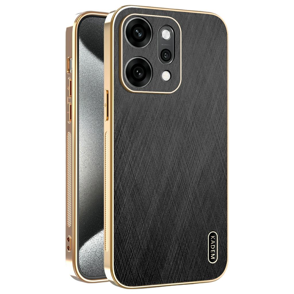 KADEM For Oppo Reno14 Pro 5G (Global) Case Electroplating Silk Texture PU+TPU Phone Back Cover