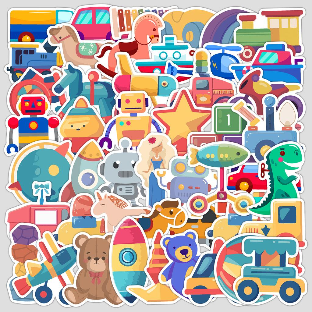 50 Cute Style Children's Toy Series Graffiti Stickers Creative Stationery Stickers Water Cup Computer Waterproof Decorative Stickers