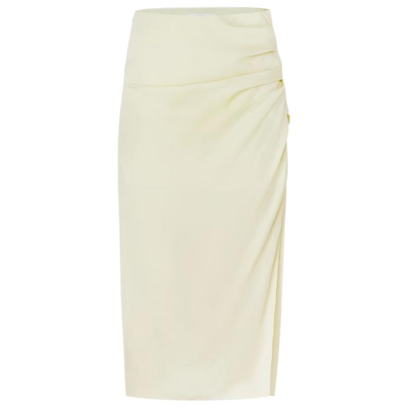 Edition Women s Pleated Linen Blend A-Line Midi Skirt S 160