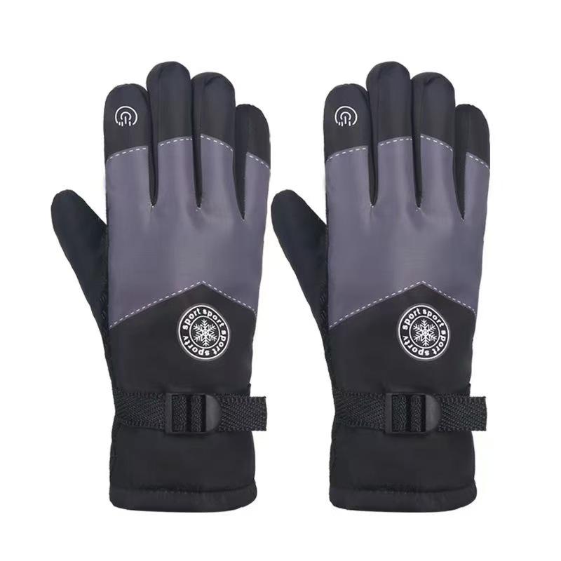 Gants d'hiver en cuir à écran tactile pour homme - Coupe-vent, imperméables et doublés de velours pour la chaleur.