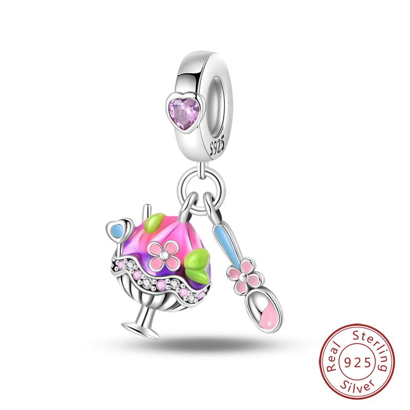 Copper Little Bear Soft Candy Coffee Strawberry Cake Afternoon Tea Charms Beads Fit Qikaola Bracelets Diy Jewelry