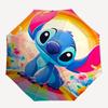 Stitch, Rainbow Themed Automatic Opening and Closing Umbrella, Brightly Colored 8-rib Portable Umbrella, Suitable for Men and Women, A Perfect Gift fo