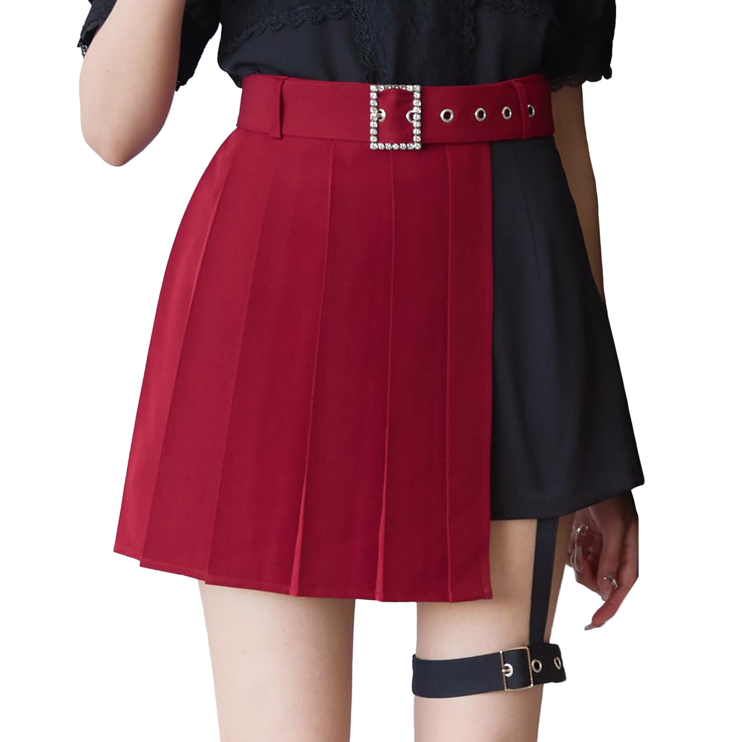 

Yumetenbou Pleated Shorts with Garters, Women s Culottes, Sizes LL and 3L, Mass-Produced, Landmine Style