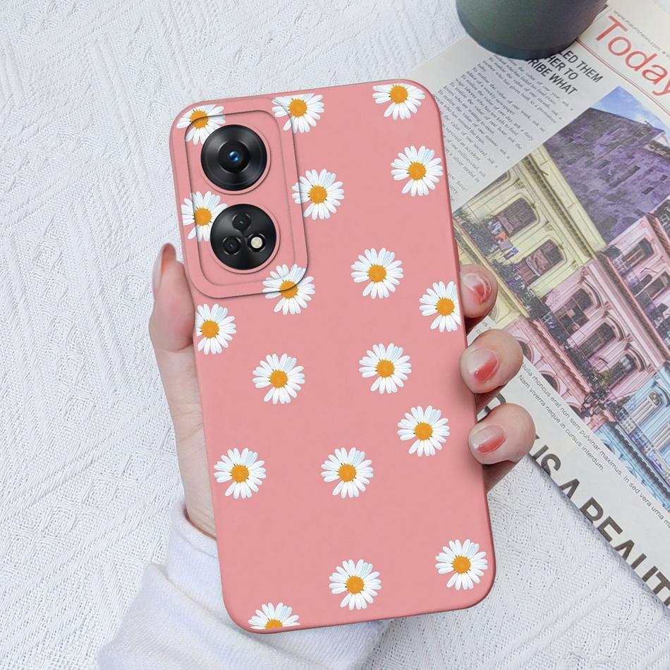 Phone Case For OPPO Reno 8T 4G 5G 8Z 8Lite Cover Cartoon Camera Protection Liquid Silicone Bumper For OPPO Reno8 T Fundas Gift