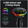 Bluetooth 5.0 FM Transmitter Car Charger 66W 3 Ports Fast Charging Car MP3 Player Handsfree Call RGB Light TF U Disk Car Voltage Detector