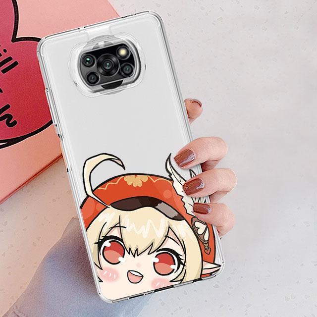 Custodia Cover per Xiaomi Poco X3 NFC X3 Pro M3 F3 Redmi 9 10 10C 9A 9C K40 Pro F1 9C Note 9S Silicone Carina Q Genshin Impact Capa