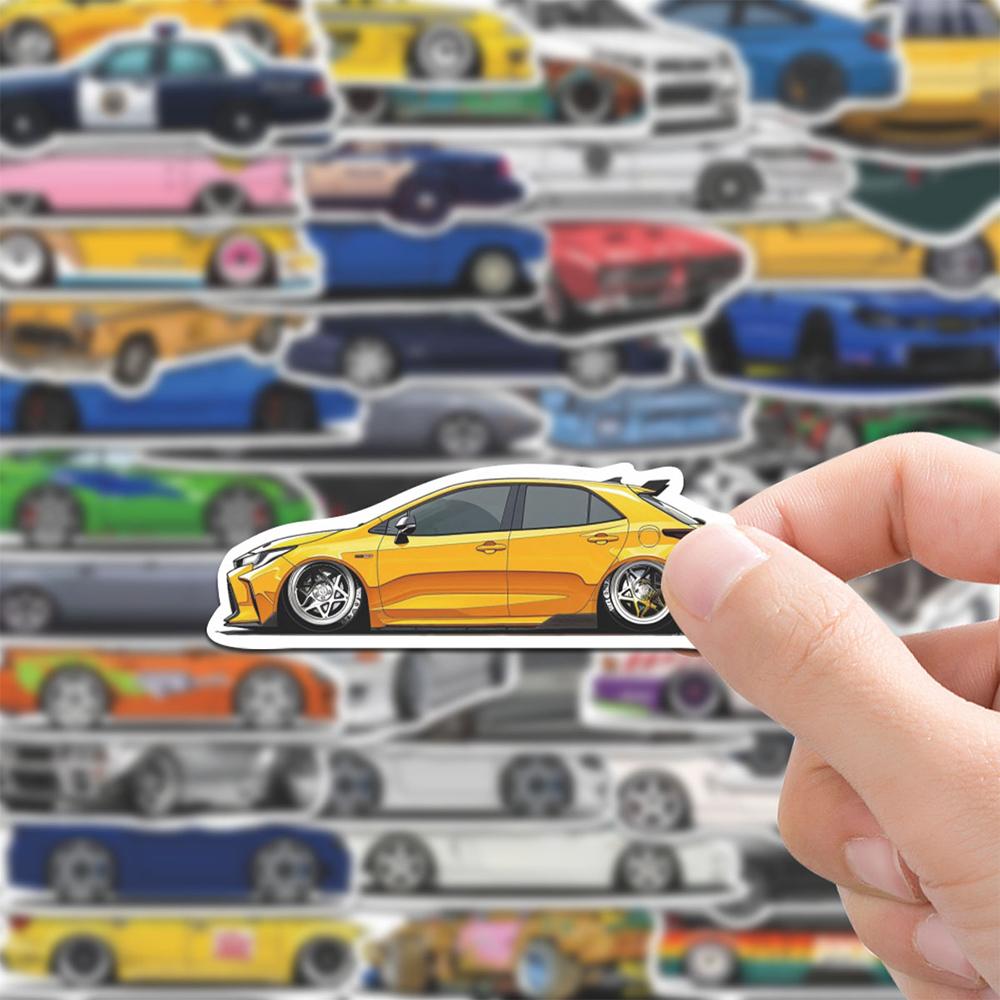 10/30/52pcs Retrofit Racing Sport Stickers Car Graffiti Decal DIY Skateboard Helmet Bicycle Waterproof Cool Cartoon Sticker