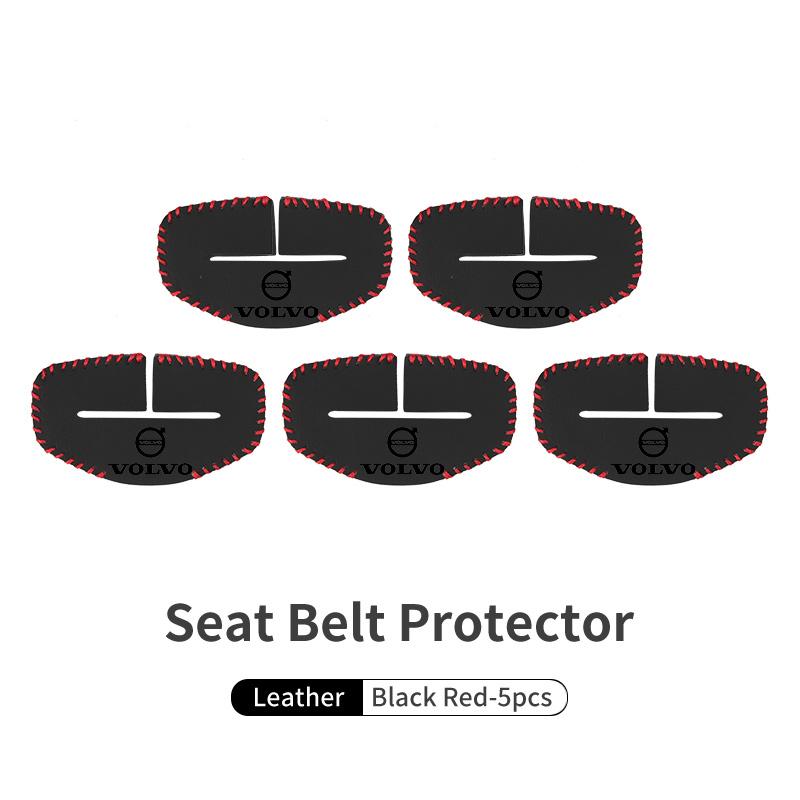 bgr3 For Volvo 2pcs Leather Car Seat Belt Protective Buckle Anti-Scratch Cover V40 V60 C30 C70 S60 S80 S90 XC40 XC60 XC70 XC90 T6