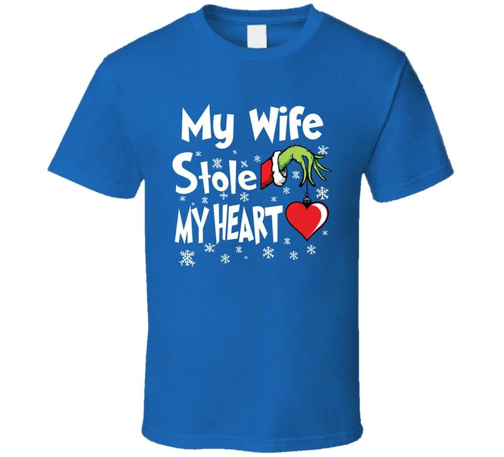 My Wife Stole My Heart Christmas Holiday Funny Santa Gift T Shirt S
