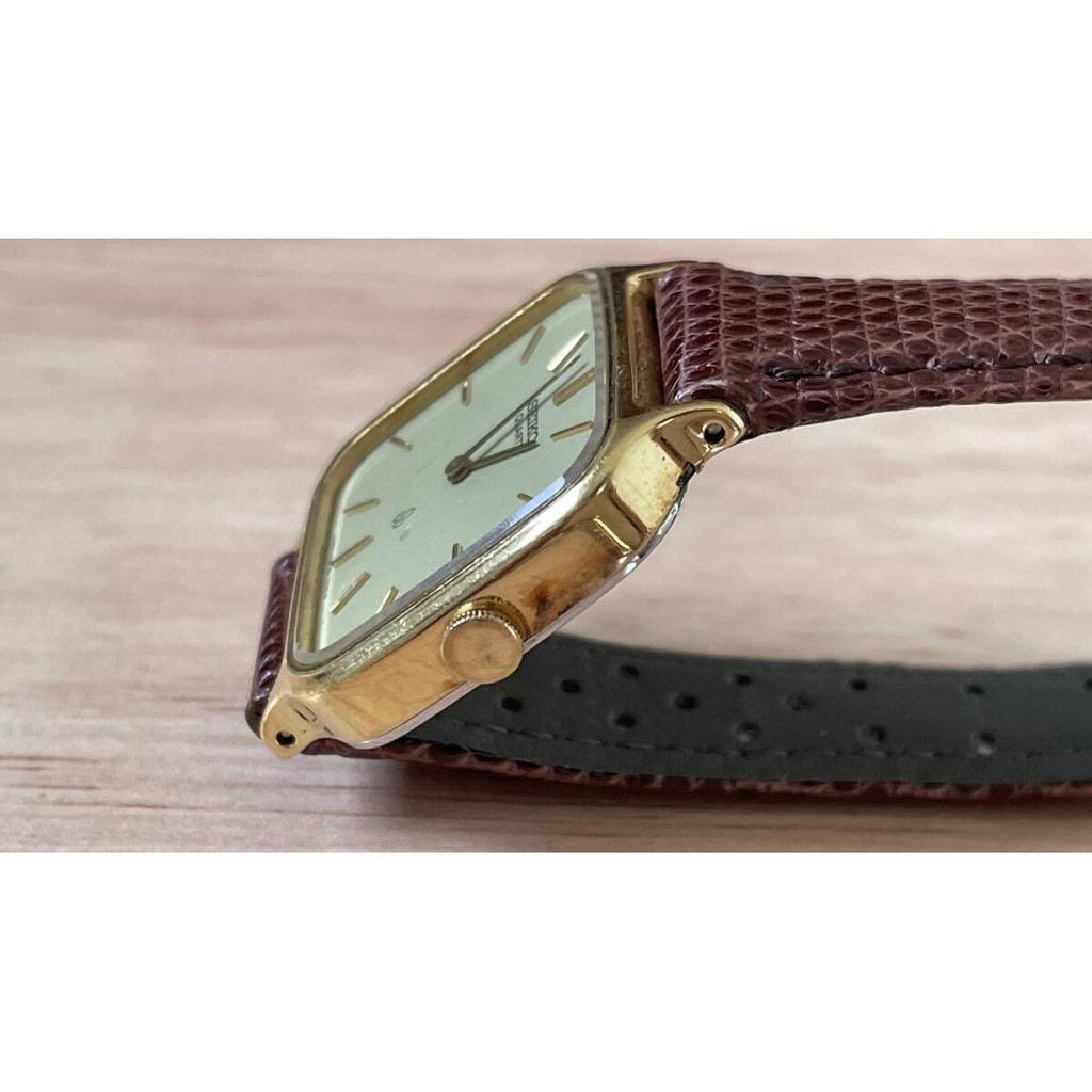 Used Free Shipping SEIKO Chariot Women's Watch Quartz Analog Square Gold Ivory Dial 1400-5430 Clock