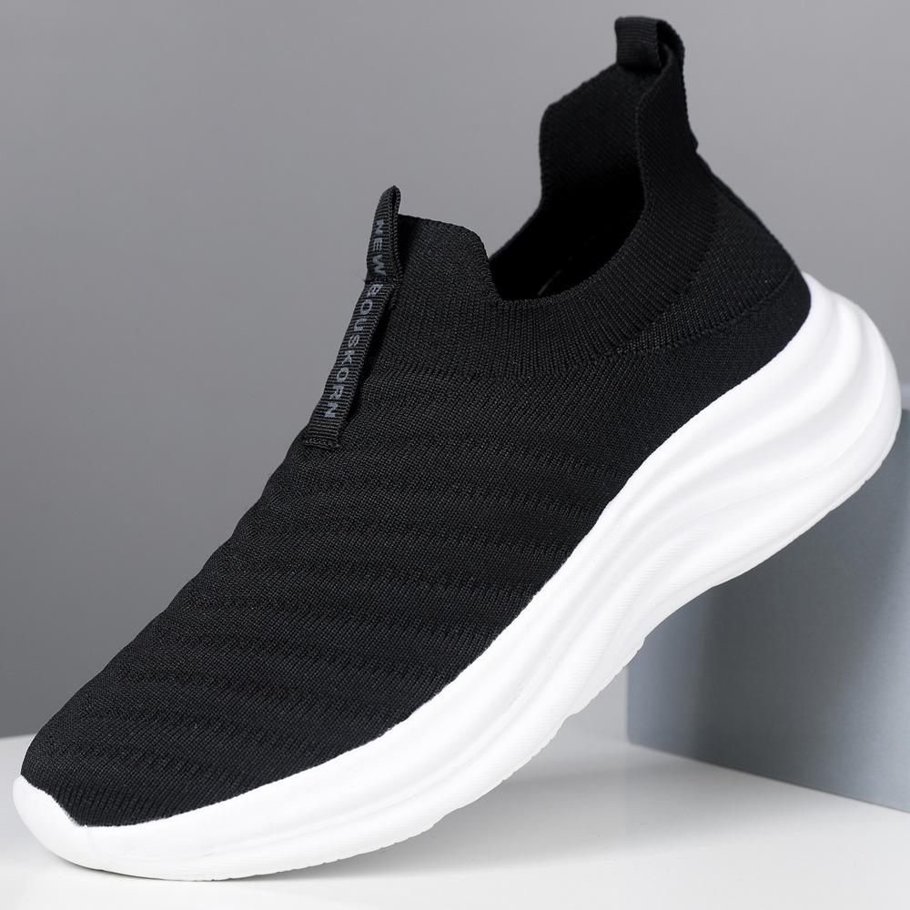 

Мужская обувь, спортивная обувь, сетчатая дышащая повседневная обувь, белые студенческие военные тренировочные туфли, легкие кроссовки с мягкой амортизирующей подошвой 44 чёрный