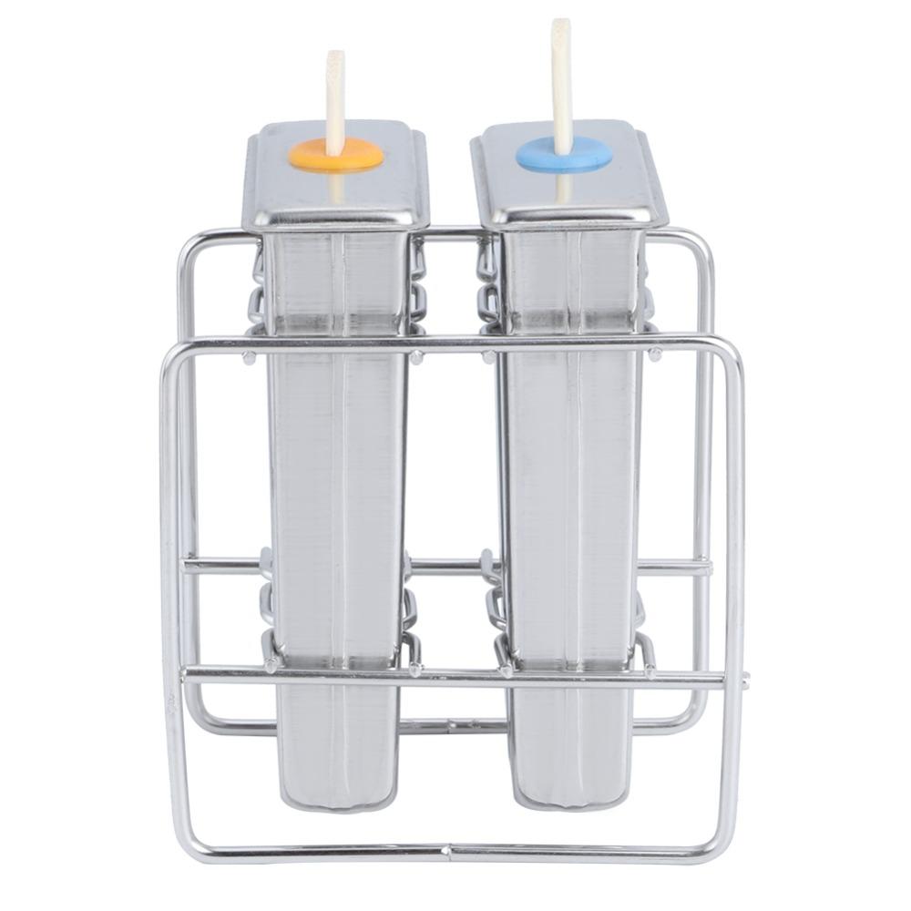 2-delige set Roestvrij Staal Roestvrij Staal IJslollyvorm Ronde Kop DIY IJsmaker DIY IJsmaker