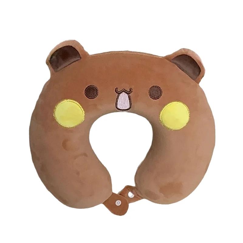 Cuscino a forma di U Bubu Dudu Carino Peluche Morbido Cartone Animato Panda Cuscino Portatile per il Collo Cuscino da Viaggio per Adulto Amico Cuscino per il Collo per Dormire in Volo