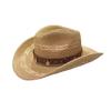 Ethnic style iron sheet decorative straw weaving western cowboy hat women's outdoor UV protection holiday sunshade sun climbing hat