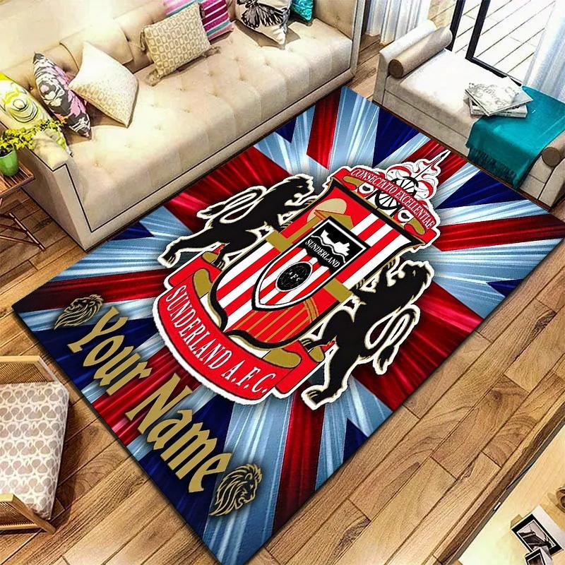 Sunderland Afc Crest Custom Name Carpet Rug For Living Room Bedroom Home Sofa Decoration Kids Play Nonslip Floor Mat