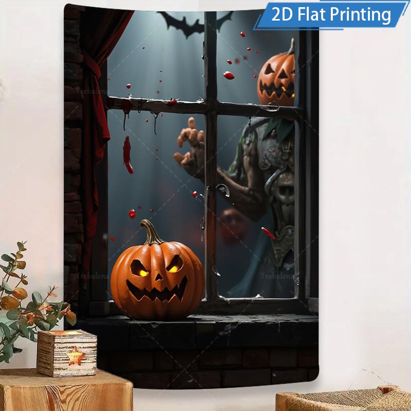 1pc Wall Tapestry Gothic Horror Woman Breaking Wall Tapestry - 2D Flat Printing Art Decor