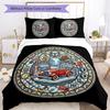 Classic Car Icons Pattern Bedding,Quilt Set Quilt Cover Pillowcase Home Birthday Gift (1*duvet Cover+2*pillowcase,without Core)