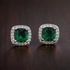Korean Style Rhinestone & Zirconia Square Stud Earrings - Trendy European & American Fashion Jewelry