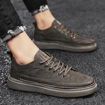 Men Leather Casual Shoes Winter Cotton Flat Running Sneakers Warm Skate Shoes Fashion Anti-skid Wear Men Boots Classic 2025 New