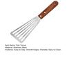 Fish Turner Not Sticky Wooden Handle Heat Resistant Stainless Steel Lightweight Cooking Shovel for Home