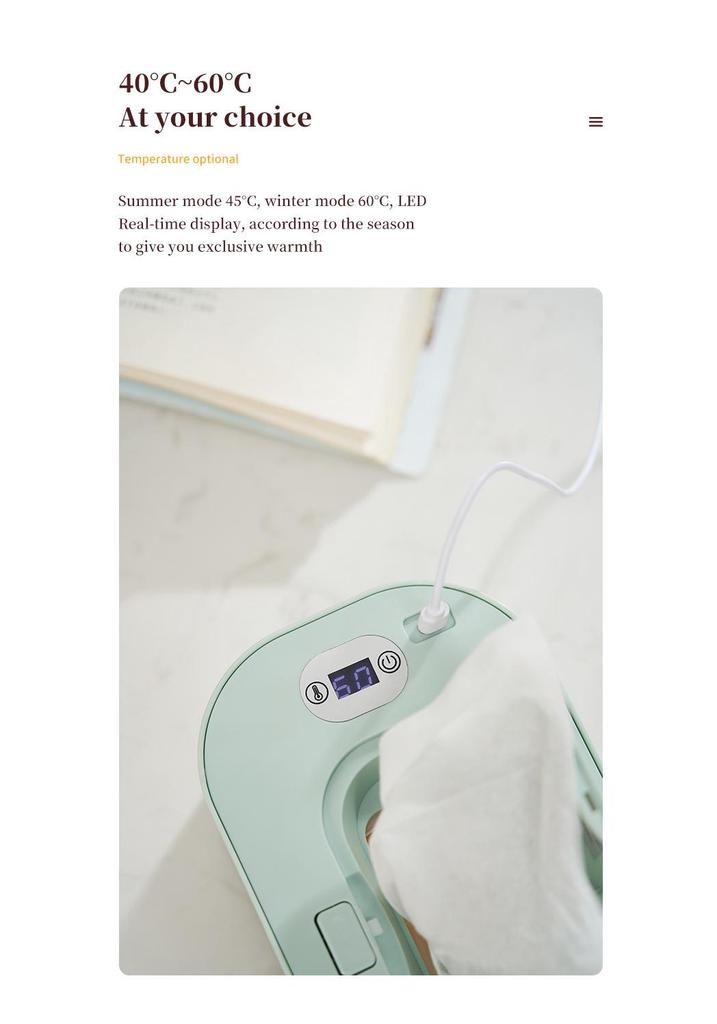 Portable USB Baby Wipes Warmer – Insulated, Constant Temperature, Ideal for Travel.