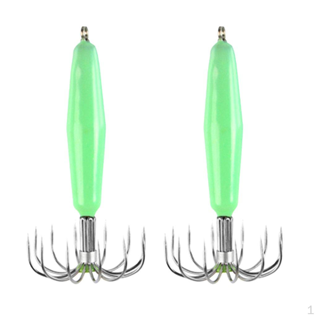 2pcs Sea Fishing Squid Jig Hook Saltwater Hard - 8.2cm 7.2cm