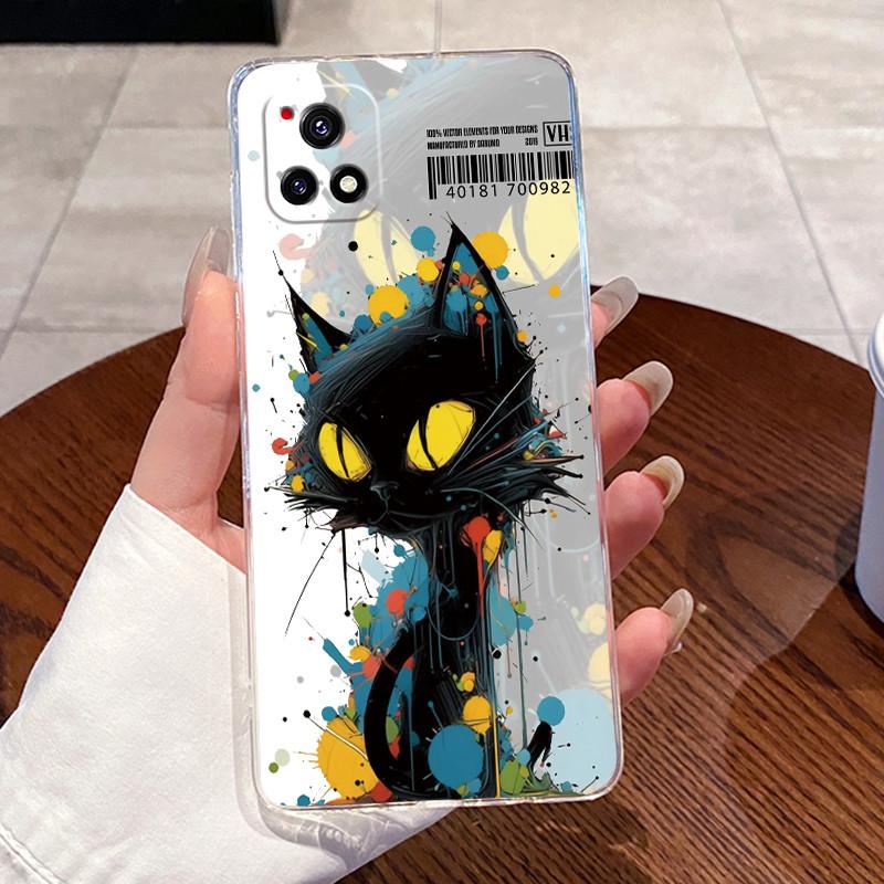 Case For Vivo Y52S Soft TPU Back Cover For Vivo Y31S Clear Silicone Jelly Shells Cute Rabbit Cat Dinasaur Phone Case Protective