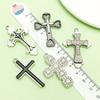 White K Point Alloy Cross Pendants for DIY Jewelry