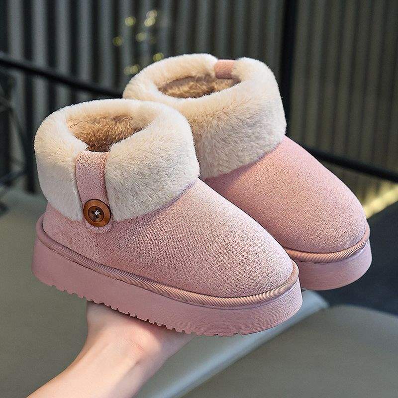 Children's Cotton Slippers Winter Girls Boys Velvet Warm Girls Waterproof Children's Home Shoes Bags and Baby Cotton Shoes