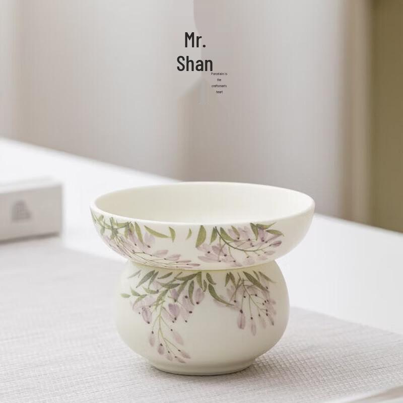 Nanshan Xiansheng Hand-Painted Ceramic Tea Strainer