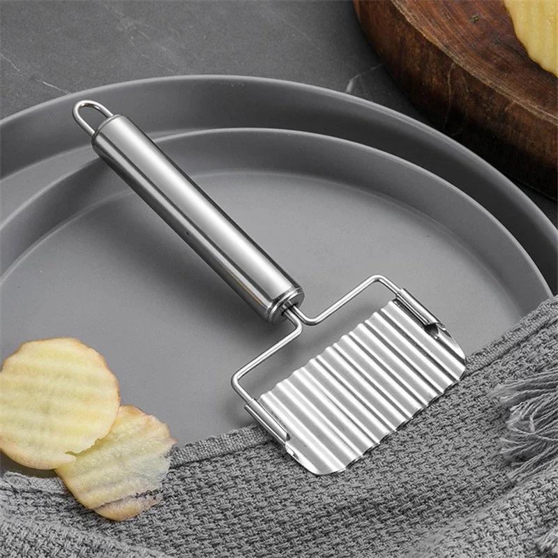 1pc-Stainless Steel Spike Potato Cutting Multifunctional Home Kitchen Vegetable Cutter French Fries Wave Knife Fancy Slicer