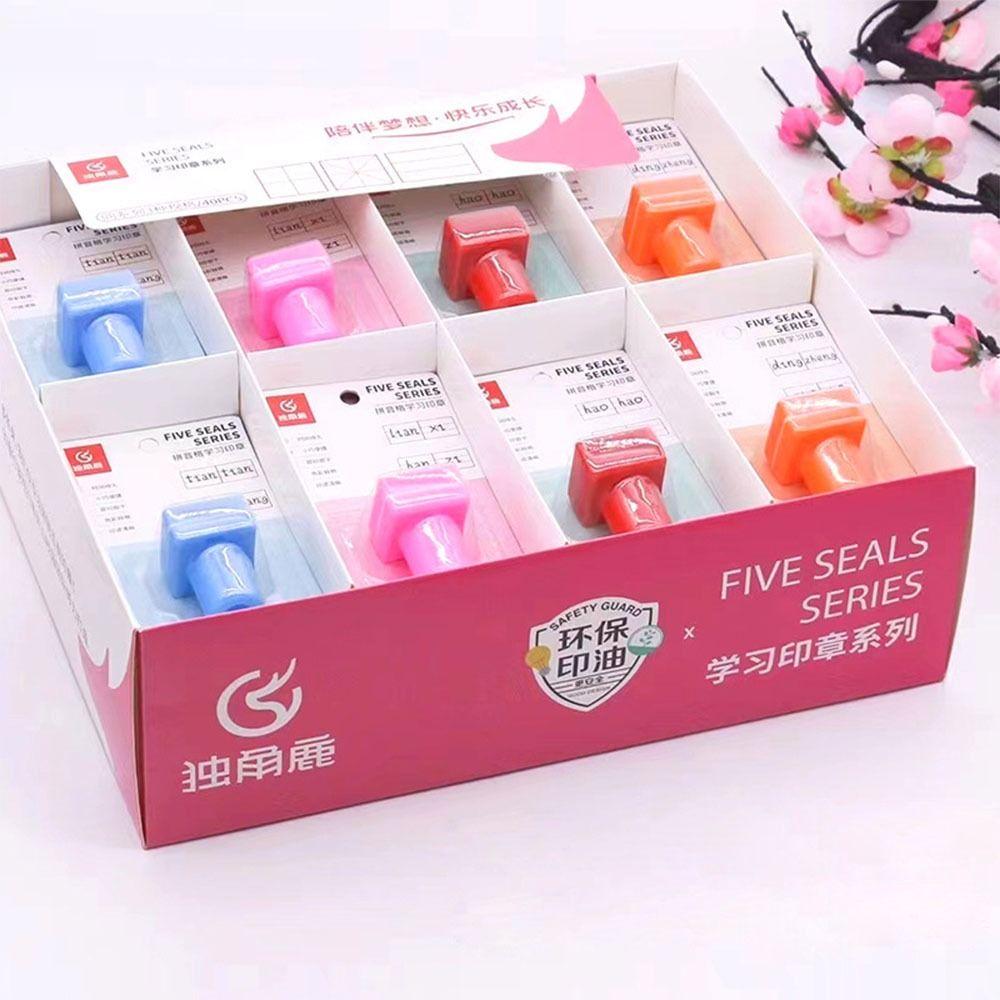 Training Tool Language Exercise Pinyin Checkered Seal Stamp Chinese Character Stroke Seal Stamp