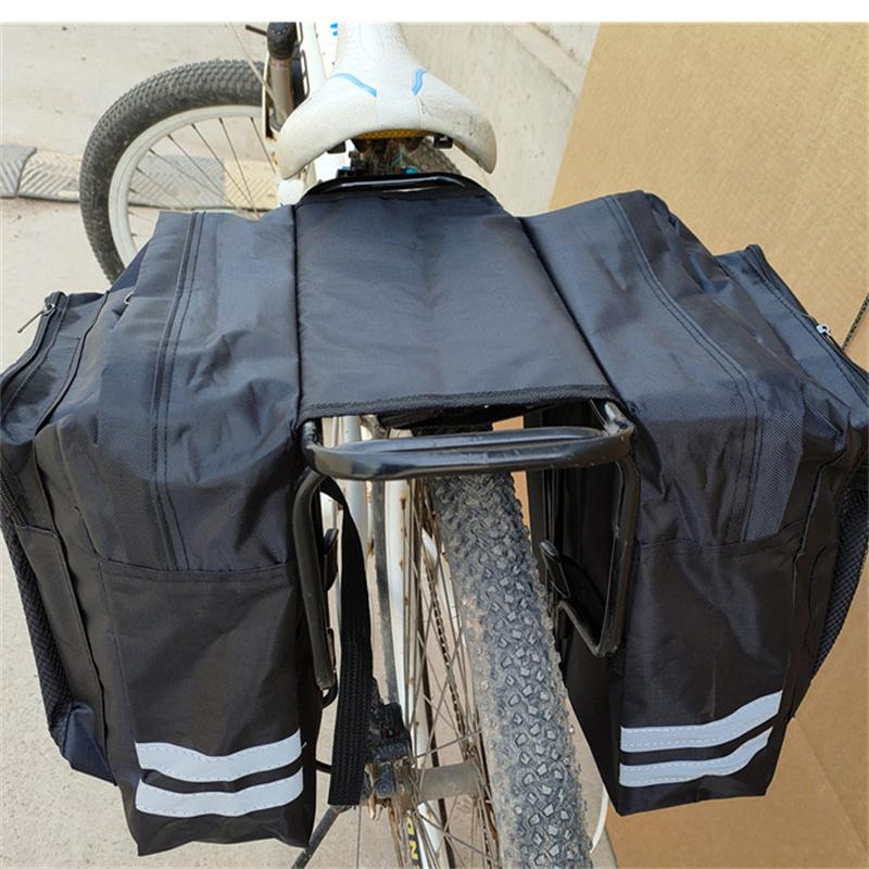 Rowerowy dwustronny bagażnik tylny rowerowy 2 w 1 torba kuferek moro rower górski szosowy tylne siedzenie sakwa pakowna bagażnik torba rowerowa