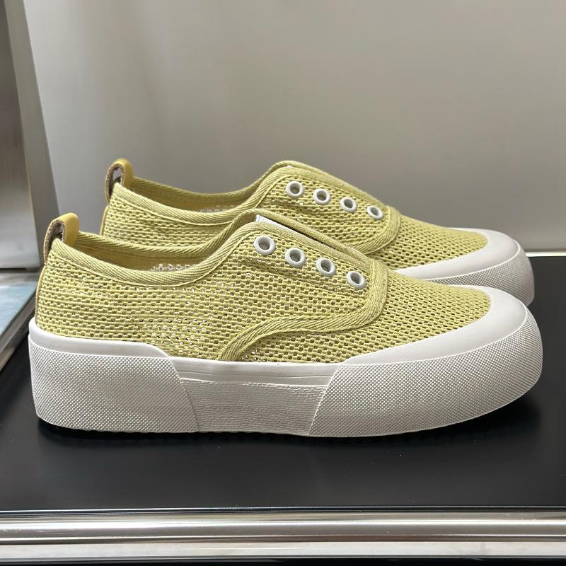 

Ленивые универсальные сетчатые кружевные туфли-лодочки на одной педали, дышащая мягкая подошва, с мелким вырезом, летние женские повседневные туфли на плоской подошве 40