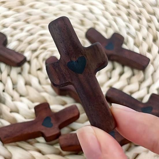 Handcrafted Wooden Fidget Cross Pocket Prayer Cross Fingertip Stress Relief Cross Gadget