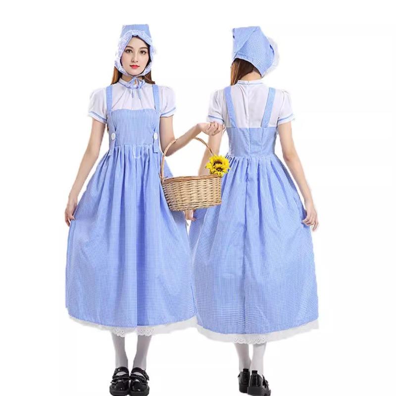 Children's Day The Wizard of Oz Dorothy Princess Dress Costume Plaid Maid Pastoral Stage Dress