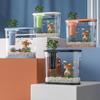 Transparent Plastic Fish Tank Space-Saving Clear Table Fish Bowl Tabletop Fish Bowl  Plant Growing