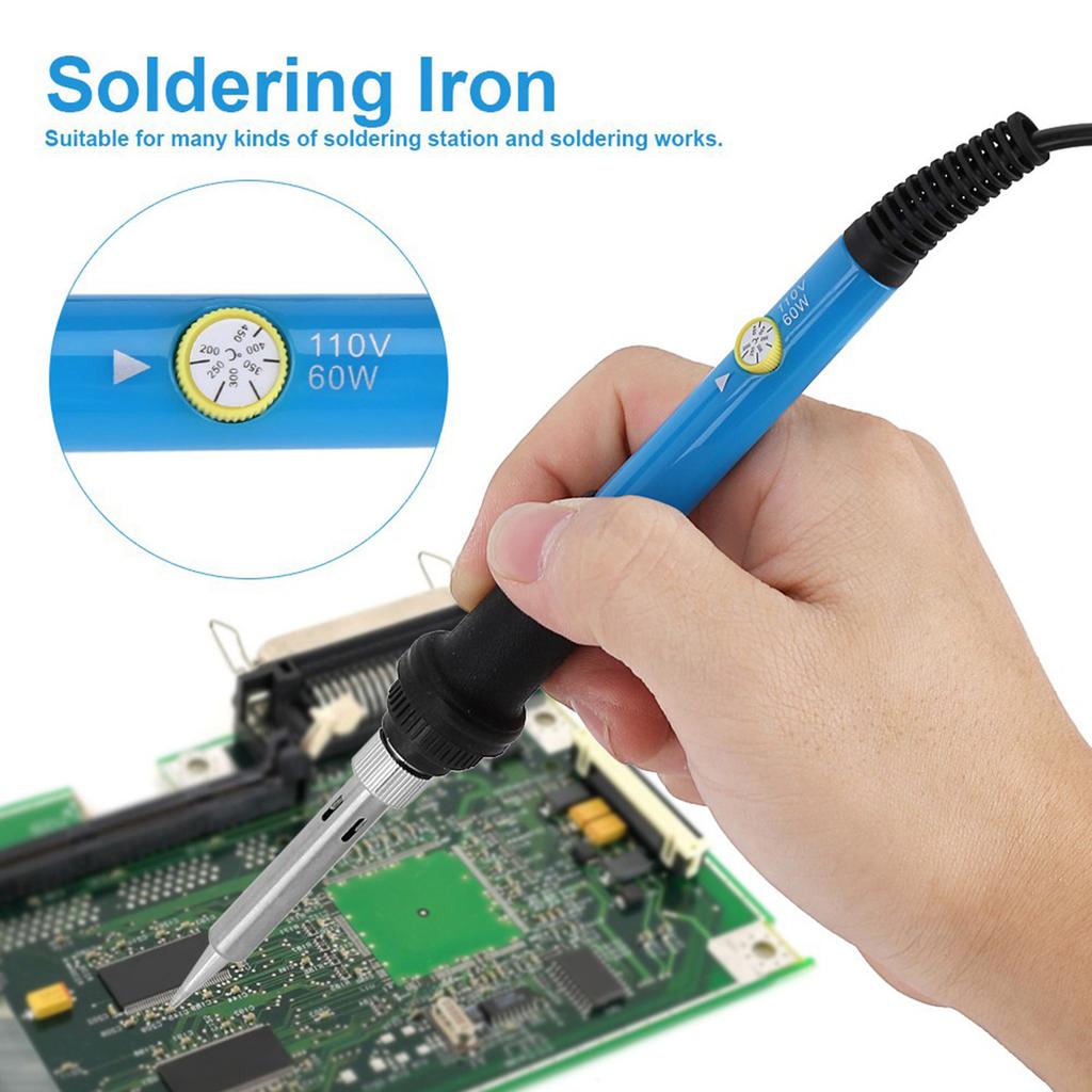 60W Electric Soldering Iron Temp Hand Tool Kit with Button
